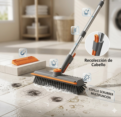 Cepillo de Limpieza 3 en 1 con Mango Largo y Cabezal de rotación de 360°